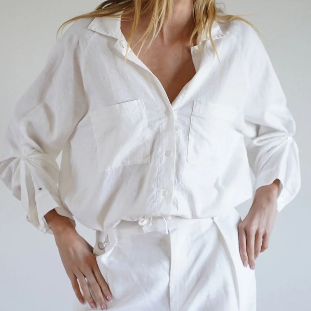LNA Alpine linen button down medium